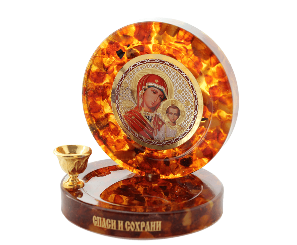 ПОДСВЕЧНИК С ИКОНКОЙ КАЗАНСКОЙ БОГОМАТЕРИ&nbsp;